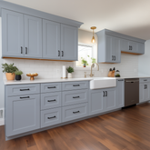 RTA Solid Wood Shaker Spice Rack Base Cabinet Gray for Kitchen Bathroom and Laundry Storage